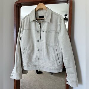 Banana Republic Stone Washed White Denim Jacket